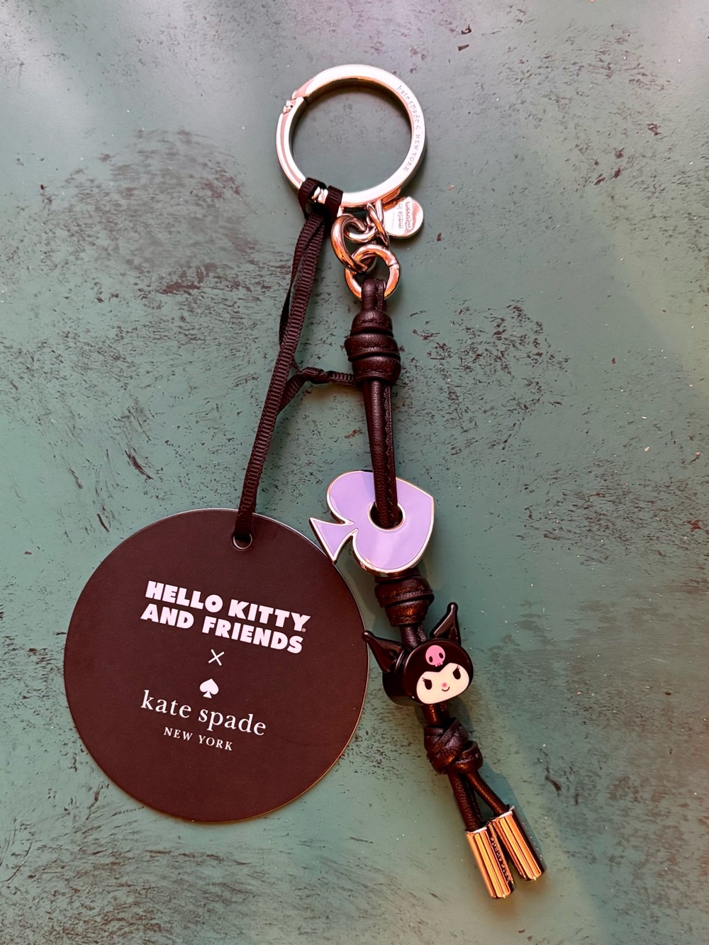 kate spade Black Kuromi Hello Kitty and Friends Bag Charm Keychain